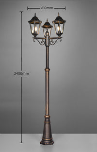 Lampione da Esterno Attacco E27 in Alluminio Ruggine