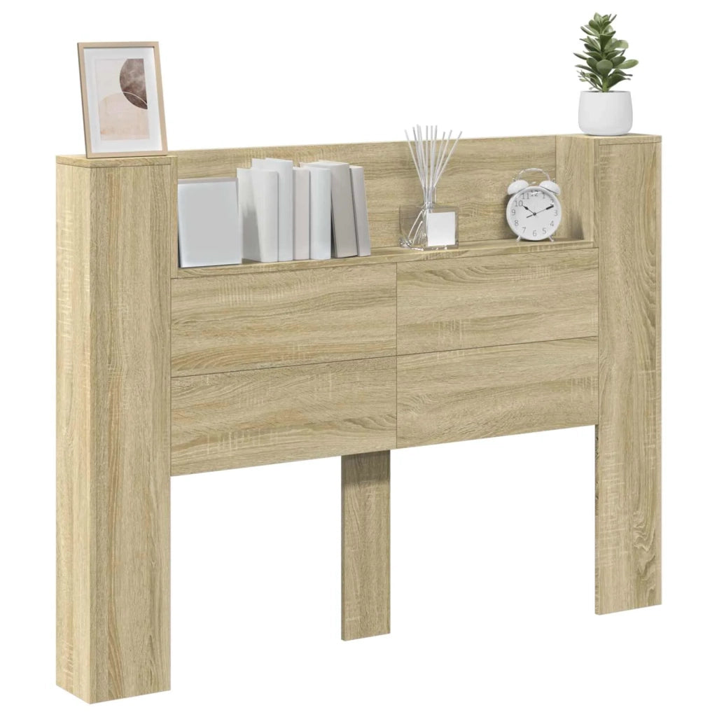 Testata con Mobile e LED Sonoma 140 x 16,5 x 103,5 cm