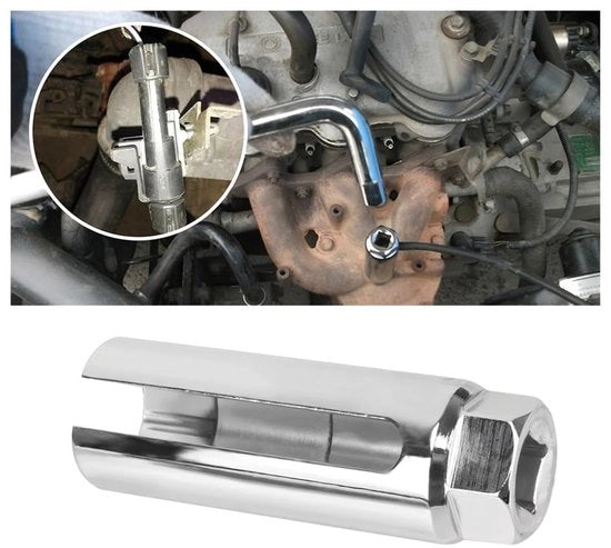 Sensore di Ossigeno per Fitting - Chiave Universale - 22 mm - Acciaio con Alto Contenuto di Carbonio - 90 mm di Lunghezza - Lavorazione di Precisione Elevata - Chiave a Lambda