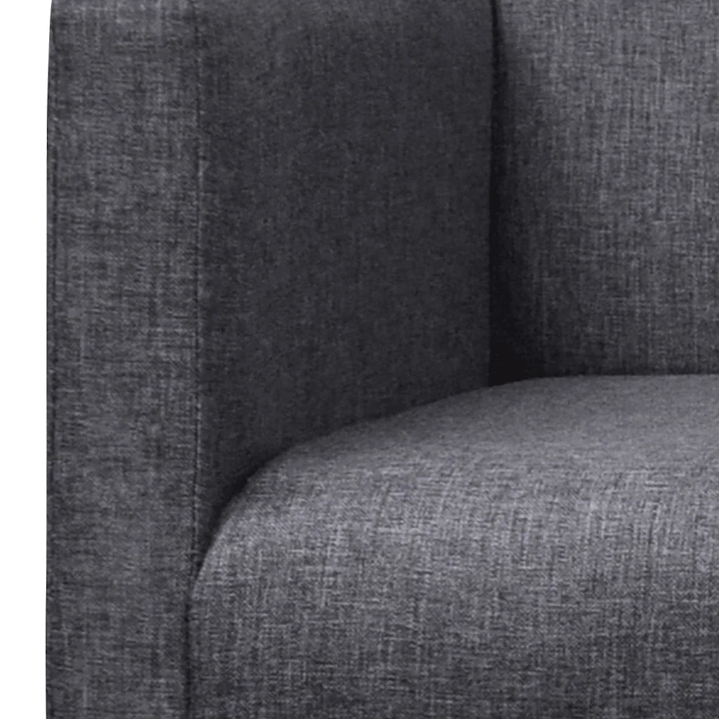 Panca con Cuscino Imbottito Tessuto Legno di Hevea Grigio Scuro CFW1564420