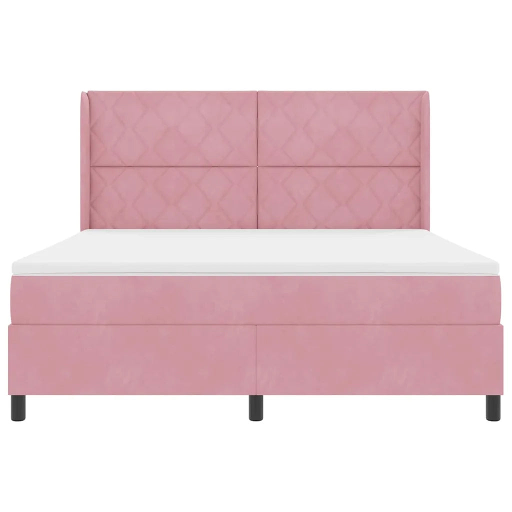 Letto a molle con strisce LED Rosa 180 x 200 cm Velluto 3343939