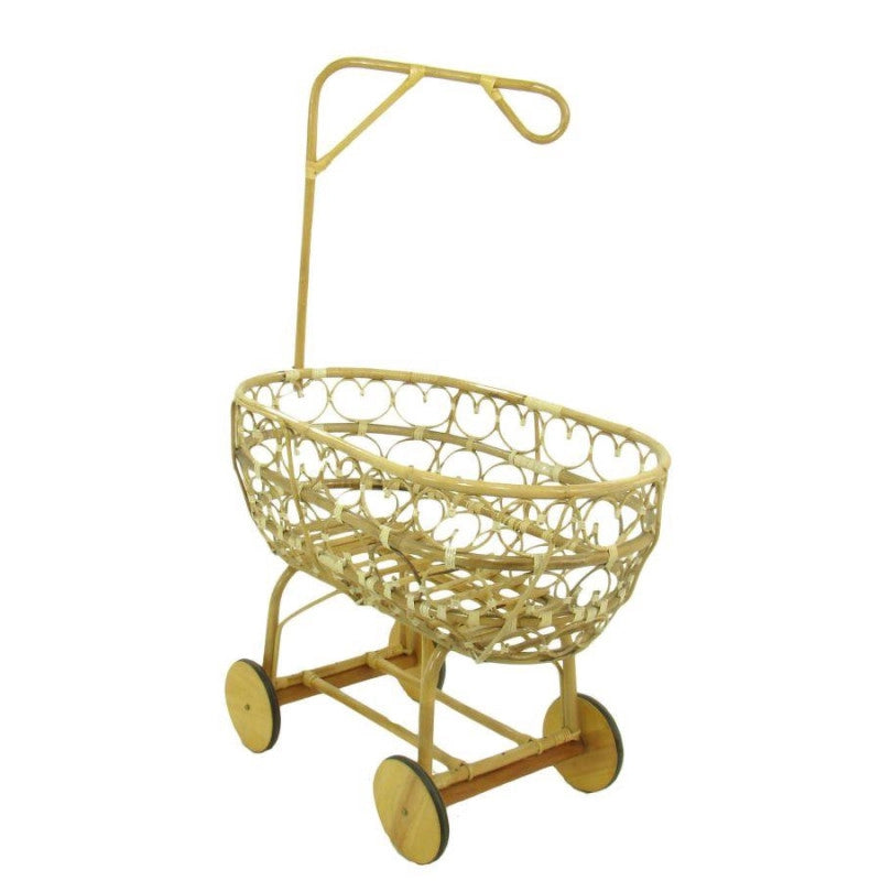 Culla maria riccio con ruote legno nat cm 103x57h44/78