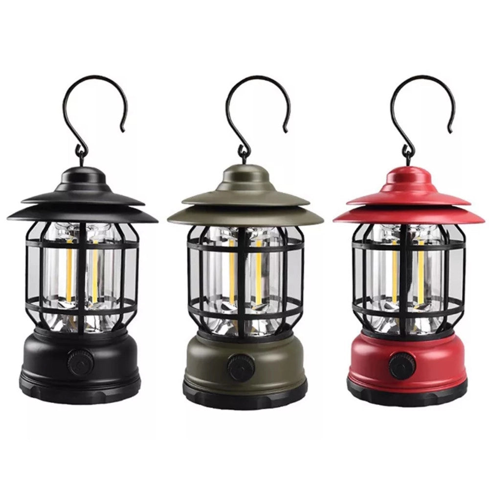 Trade Shop - Lanterna Lampada A Batteria Da Campeggio Ricaricabile Luce Emergenza Regolabile -