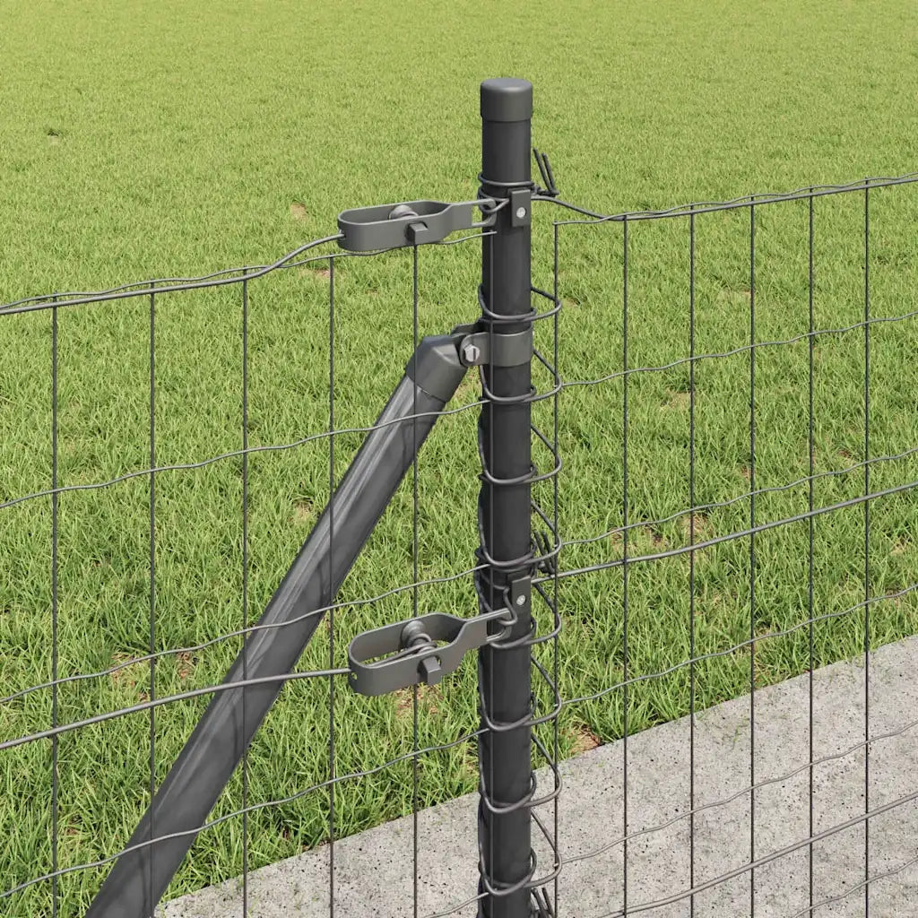 Recinzione da Giardino | Recinzione con Posto Grigio 0,4 x 50 m Acciaio e PVC