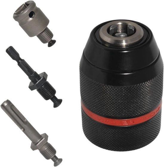 Houder per trapano a vite SDS per attrezzi da banco - Apertura a sei facce Larghezza di taglio 15-13 mm - Testa da trapano con filamento interno 1/2 pollici - 20 UNF - Diametro esterno testa a vite SDS 42.9 mm