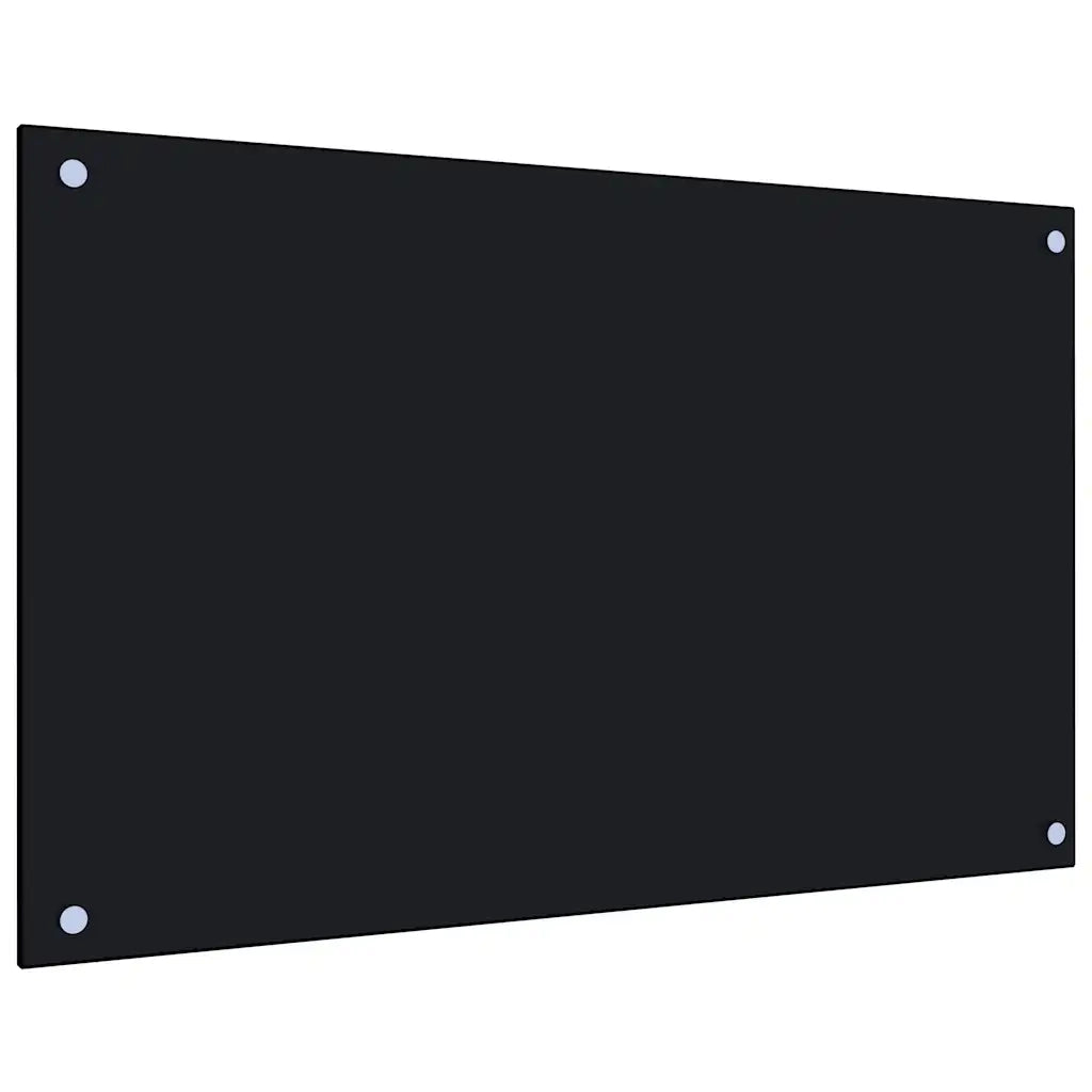 Paraschizzi per Cucina 2 pz-Set di 2 Protezione parete cucina Neri 80x50 cm in Vetro Temperato