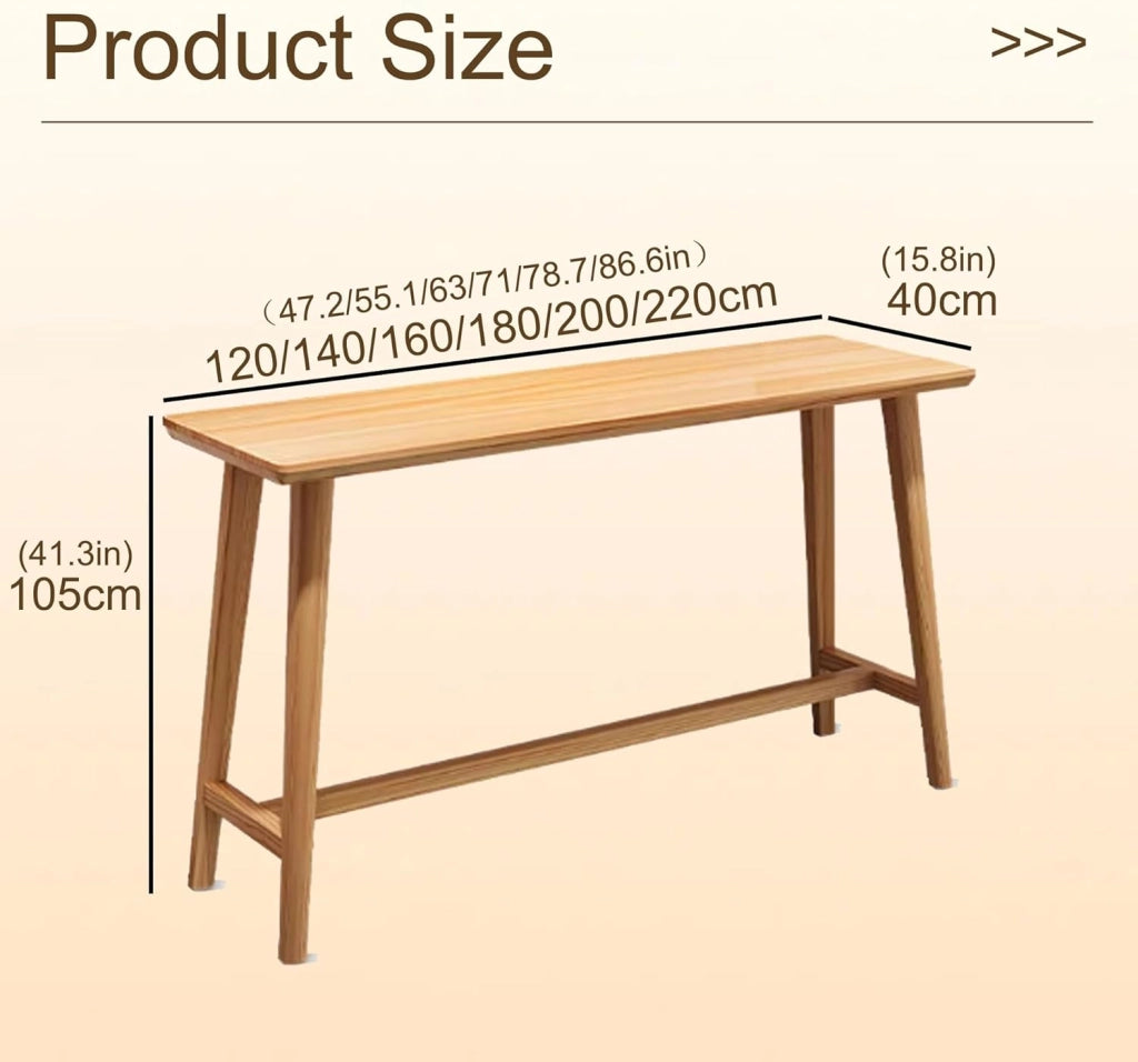 Tavolo Alto Bancone Bar in Legno Tavolo Cucina Salvaspazio Tavolino Alto e Stretto da Balcone per Soggiorno e Sala da Pranzo Bar Ristorante(120x40x105cm)