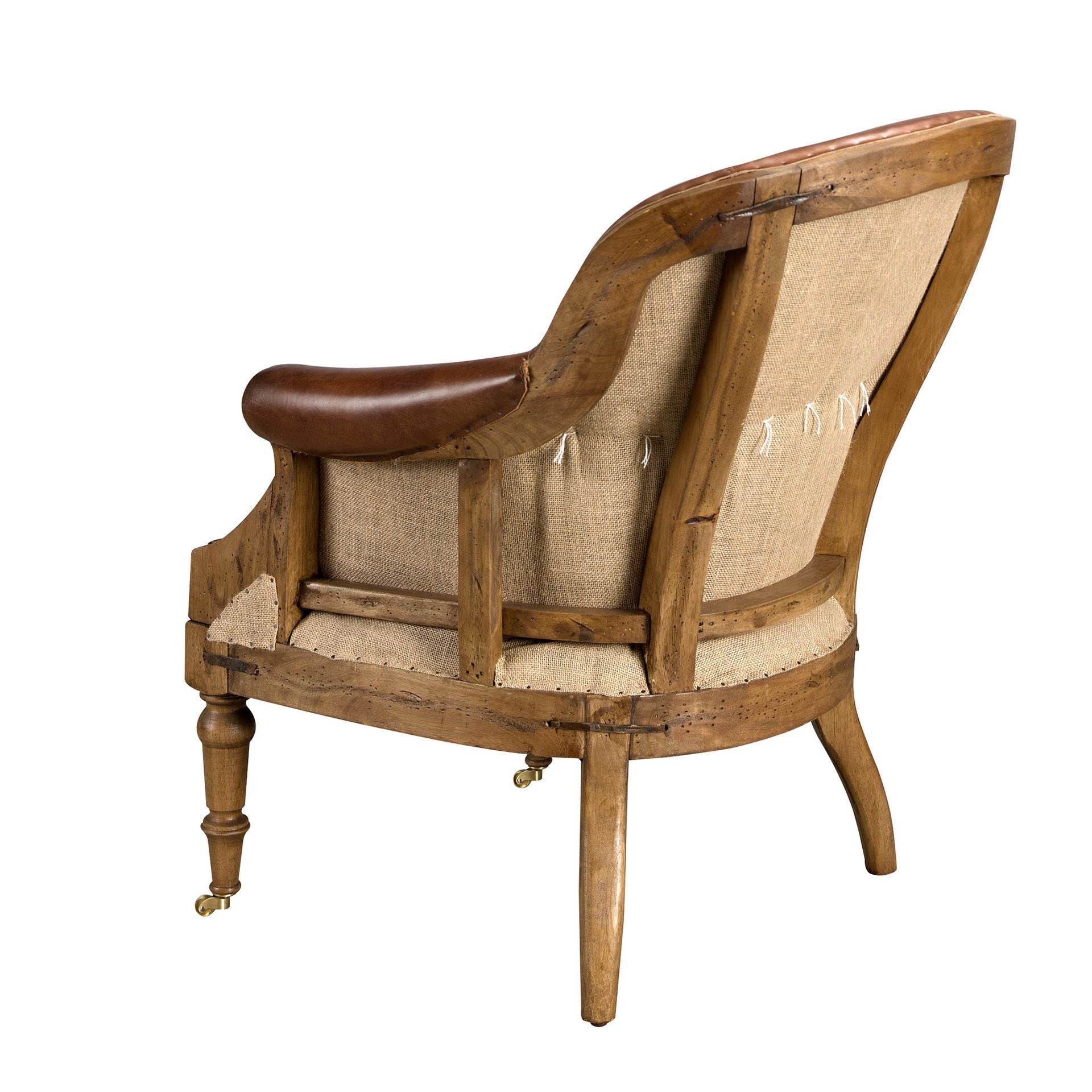 Poltrona in pelle marrone cognac