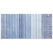 Tappeto Blu Viscosa 80 x 150 cm Motivo Geometrico Rigato Intrecciato a Mano