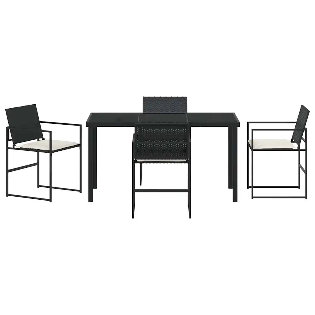 Set da Pranzo per Giardino 5 pcs Nero 3379330