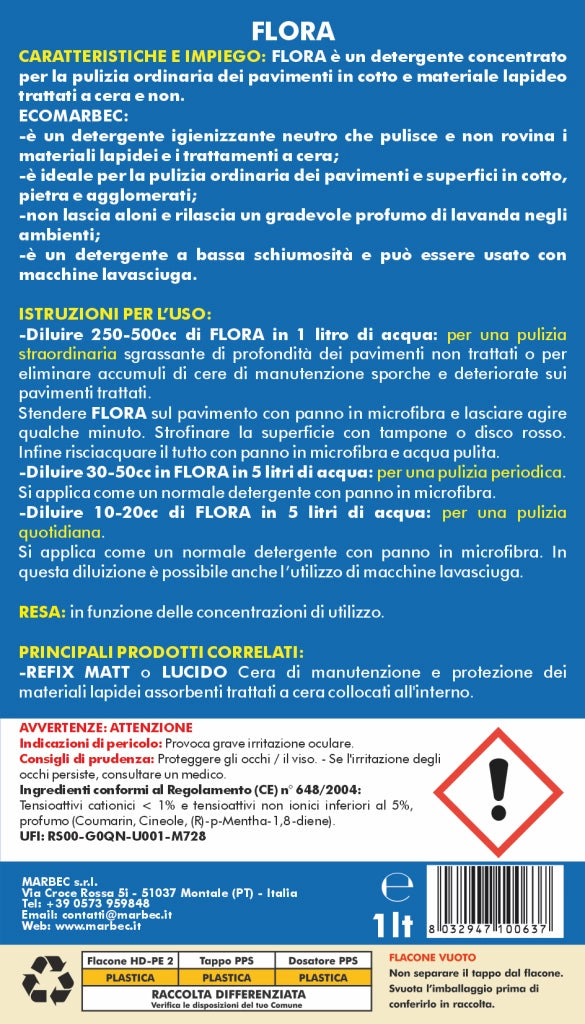 Pulizia pavimenti FLORA   1LTx6Pz