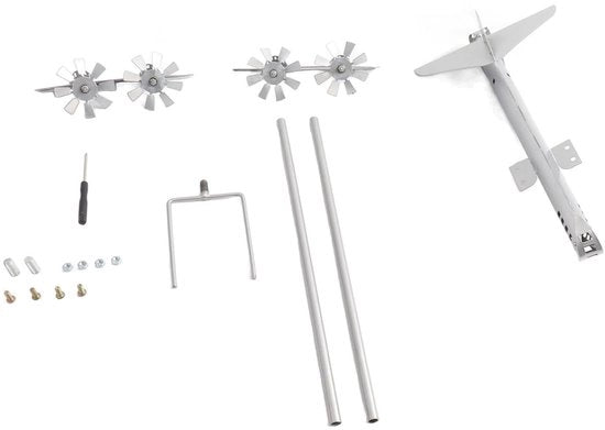 Decorazione del Giardino con Volo Silenzioso di Aeroplani in Acciaio Inossidabile - Resistente al Tempo - Rotazione Silenziosa - Design Visivamente Sorprendente