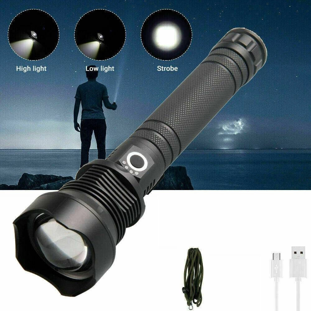 Trade Shop - Torcia Tattica/militare Led Cree T6 Ricaricabile Zoom Doppia Batteria A89-p70 -