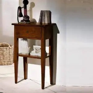 Mobiletto mod spillo in legno massiccio arte povera colore noce scuro