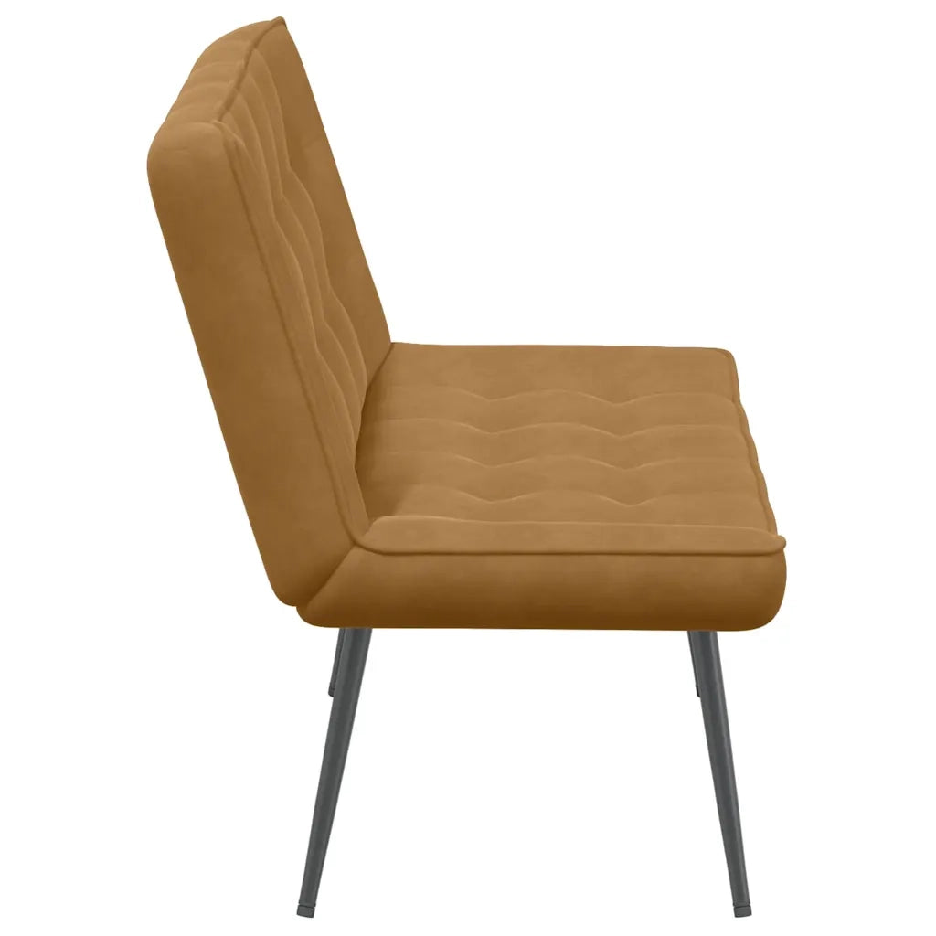 Panca Marrone 110x74x84 cm in Velluto 4012344