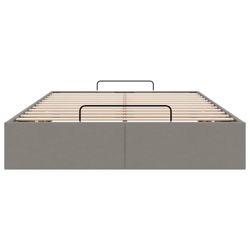 Struttura Letto Pouf senza Materasso Tortora 120x190 cm Tessuto