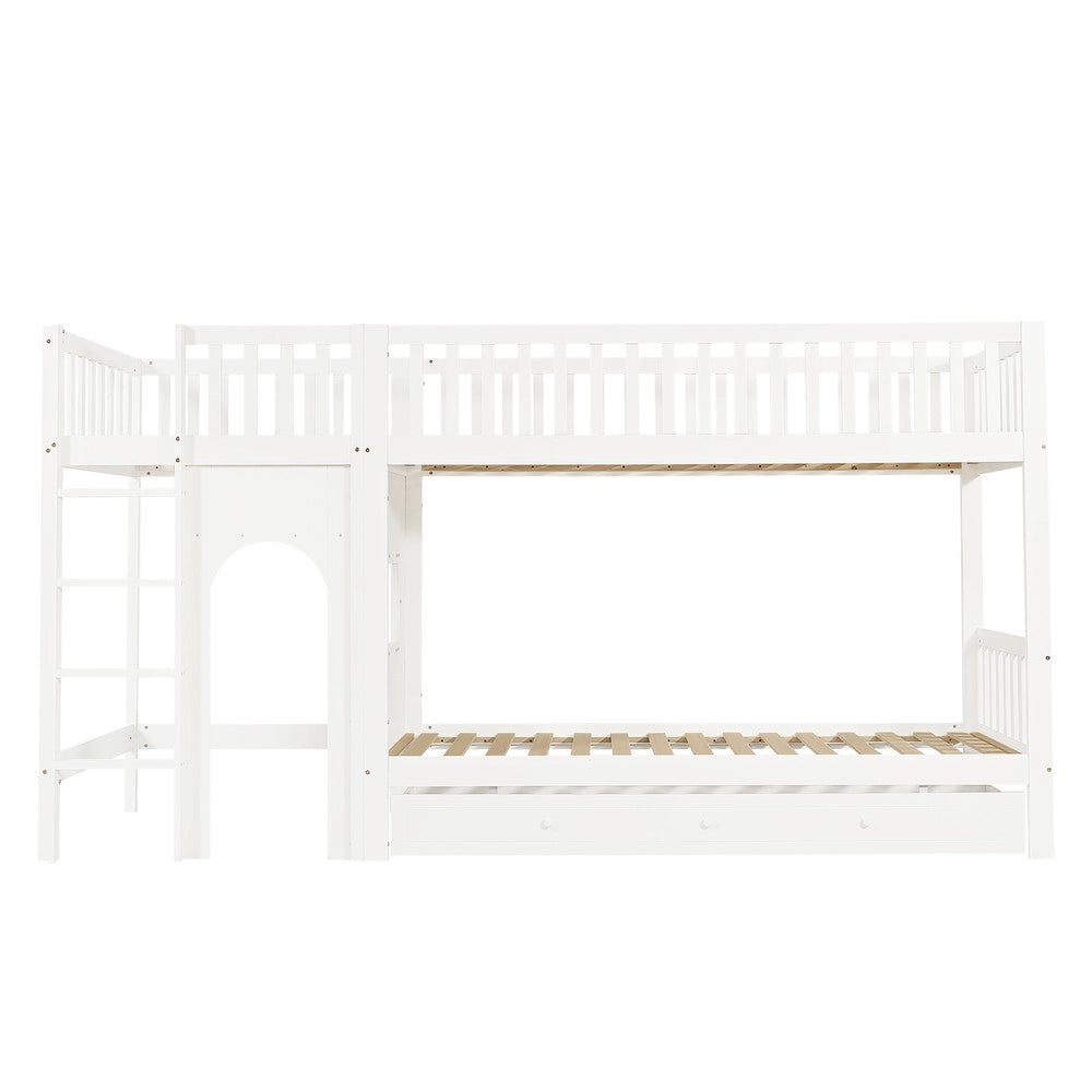 Letto a Castello Bambini in Legno ¨C Xylo ¨C Pino/MDF/Multistrato, Bianco, 90x200