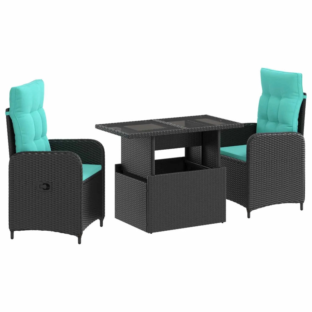 Set da pranzo per esterni 3 pz polyrattan 3422404
