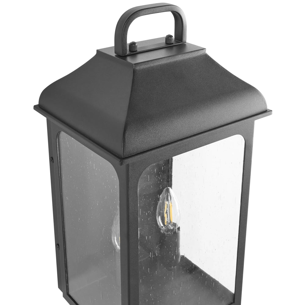 Set di 2 lampade da parete per esterni in metallo nero, stile tradizionale, per porta d'ingresso e veranda