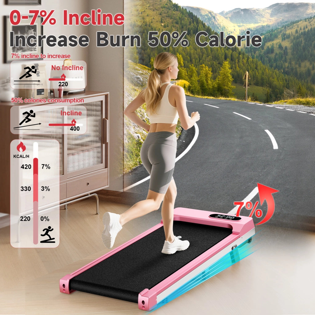 Tapis roulant 2 in 1, Tapis roulant portatile  con telecomando, 8 km/h, capacità di carico 120 kg, super silenzioso, display LED, 2,5 HP