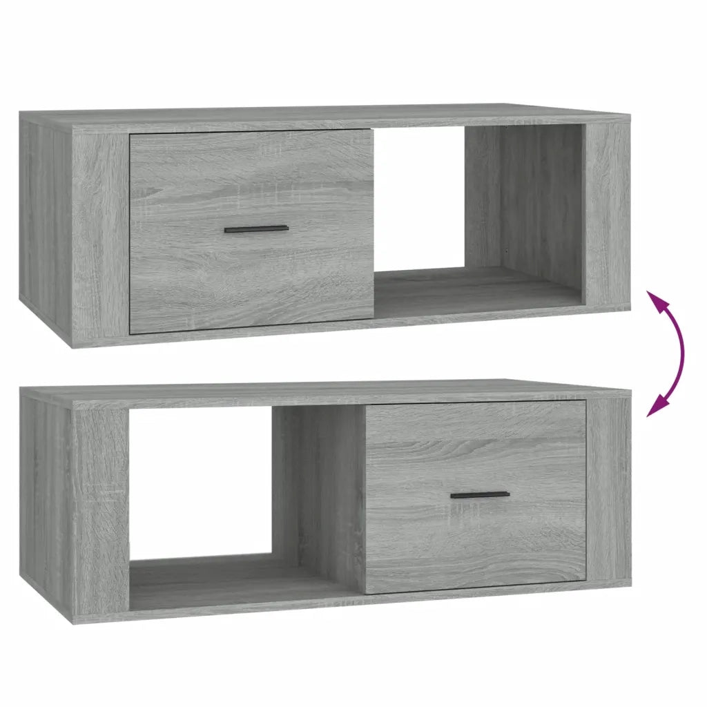 Tavolino Salotto Grigio Sonoma 100x50,5x35 cm Legno Multistrato 816542