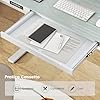 Scrivania Regolabile in Altezza con Cassetto, Scrivania con Piano in Vetro, 2 Posizioni di Memoria e Porte USB Tipo-C, Scrivania per Ufficio e Casa, 120 x 60 x 73-118 cm (Bianco)