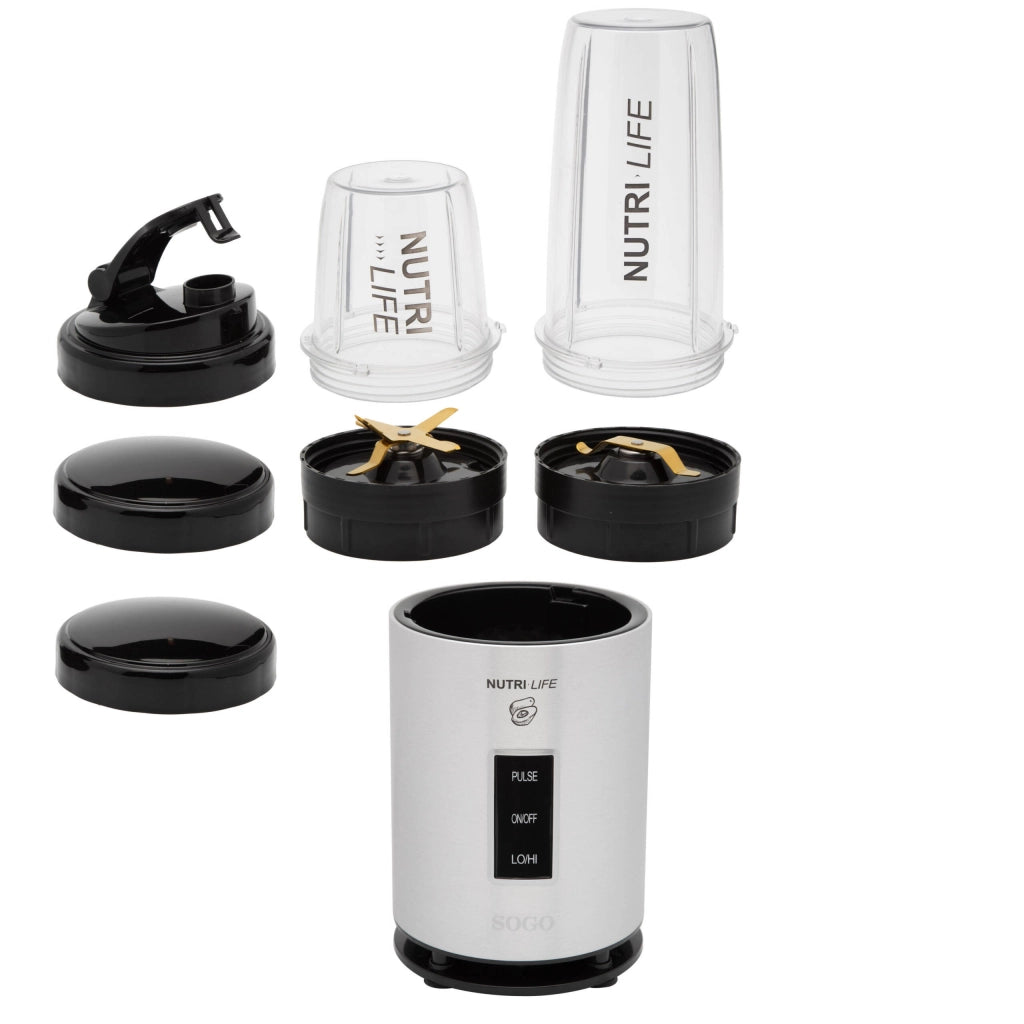 Frullatore personal blender 1200W con funzione tritaghiaccio, 2 bicchieri 1L e 0.4L BPA free, lame titanio - SOGO