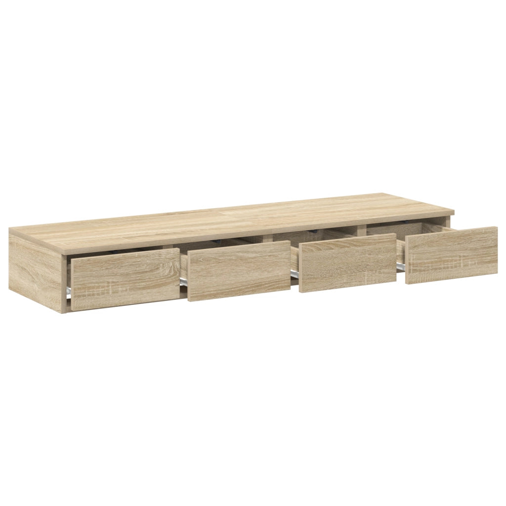Comodino in rovere Sonoma 120x36.5x16.5 cm legno ingegnerizzato