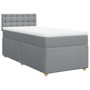 Letto singolo | Letto per adulti | Giroletto a Molle con Materasso Grigio Chiaro 80x200 cm Tessuto