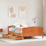 vidaXL Letto senza Materasso Marrone Cera 135x190 cm in Legno di Pino
