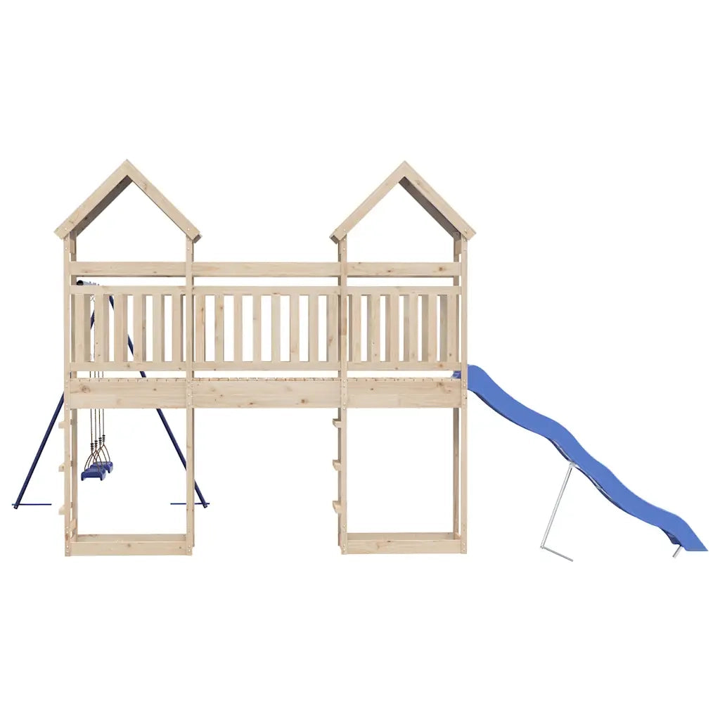 Set da Gioco da Esterno in Legno Massello di Pino