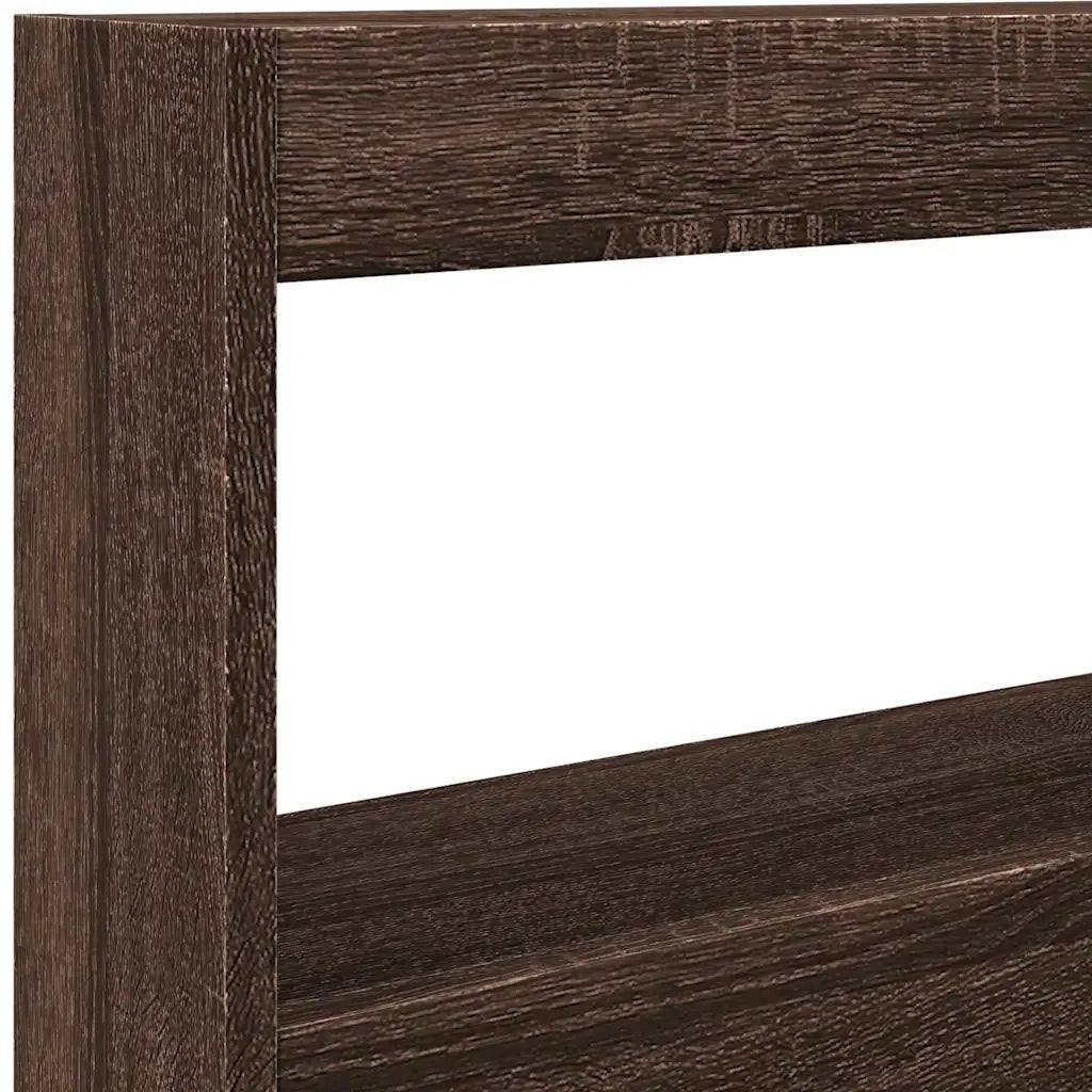 Testiera con Contenitore a LED Rovere Marrone 120x17x102 cm