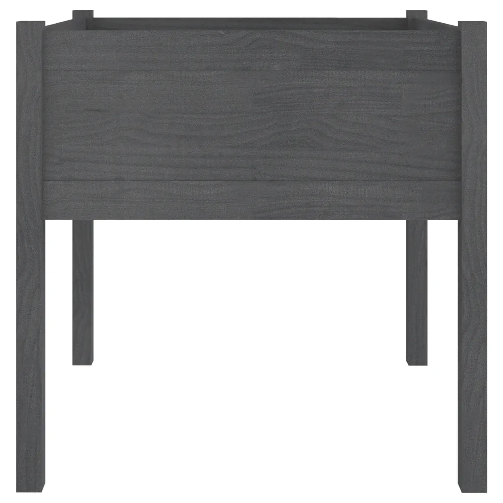 2 pz Fioriere | Cassetta per fiori | Vaso da Giardino Grigie 70x70x70 cm in Legno di Pino