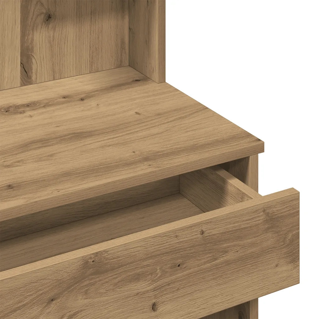 Toeletta con Specchio-Tavolo da Vanit¨¤ Rovere Artigianale 96x39x142 cm