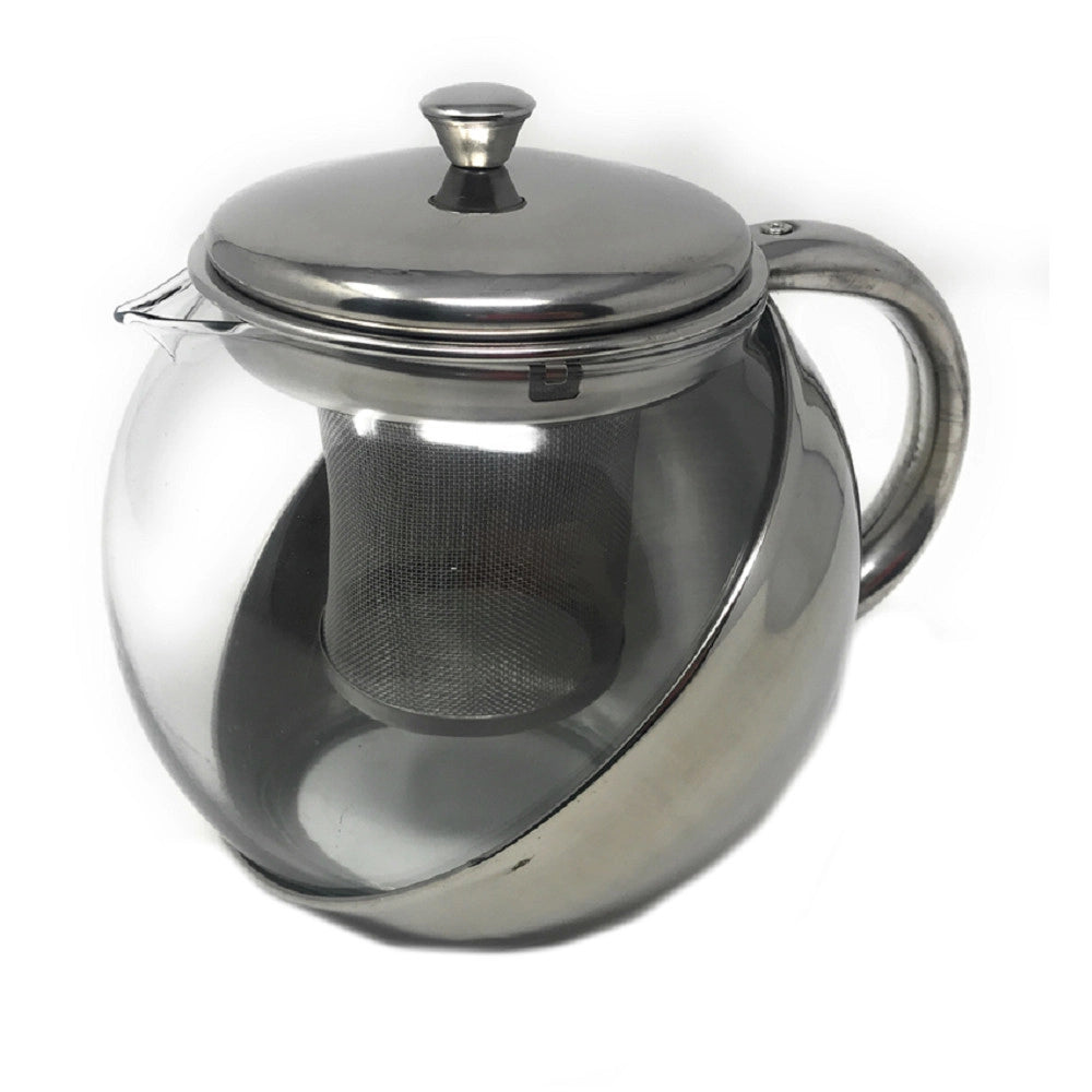 Trade Shop - Teiera Con Filtro Infusore Per Tisane The 900ml Tisaniera Tè In Vetro E Acciaio -
