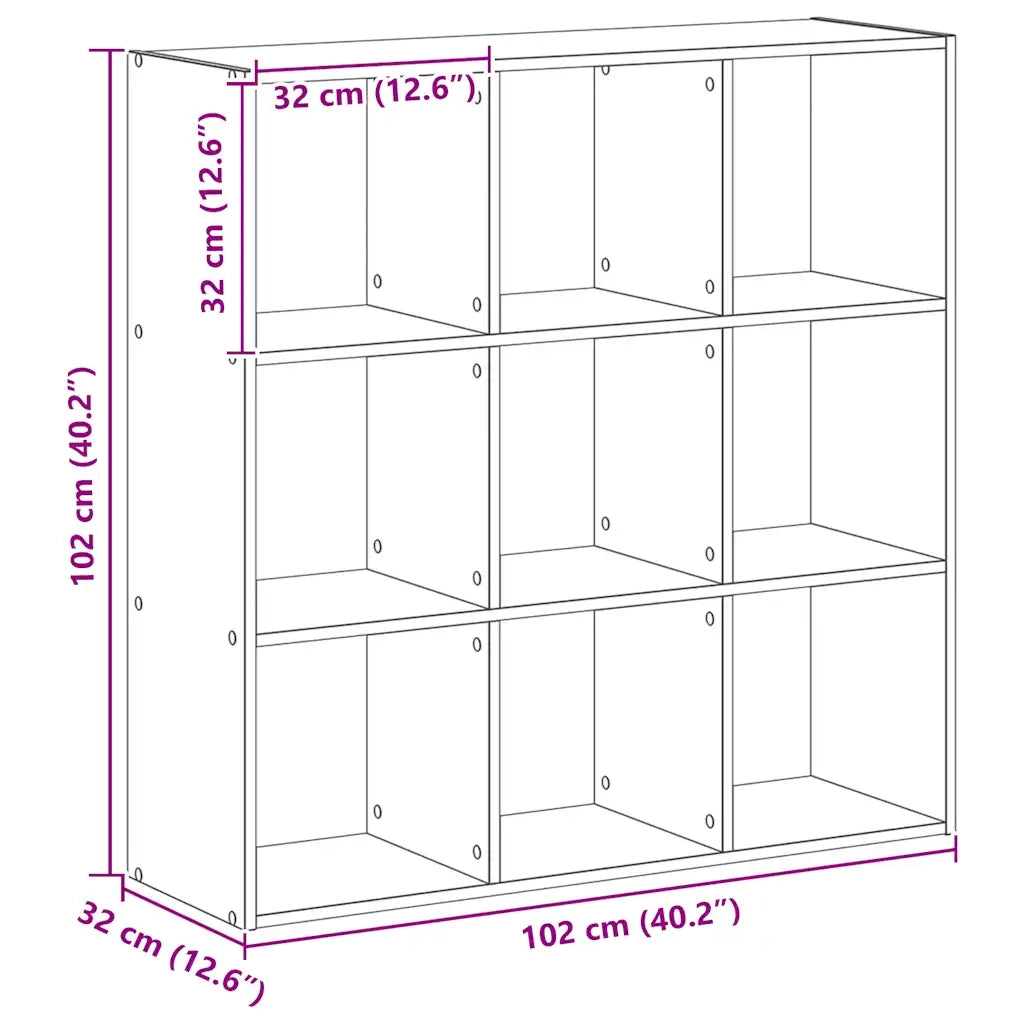 Libreria Rovere Artigianale 102x32x102 cm in Legno Multistrato 852824