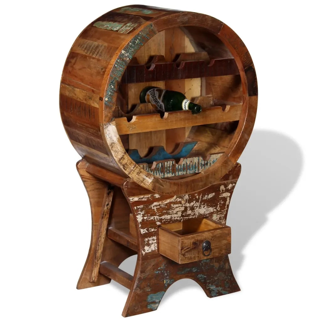 Portavini da 10 Bottiglie in Legno Massello di Recupero 243973