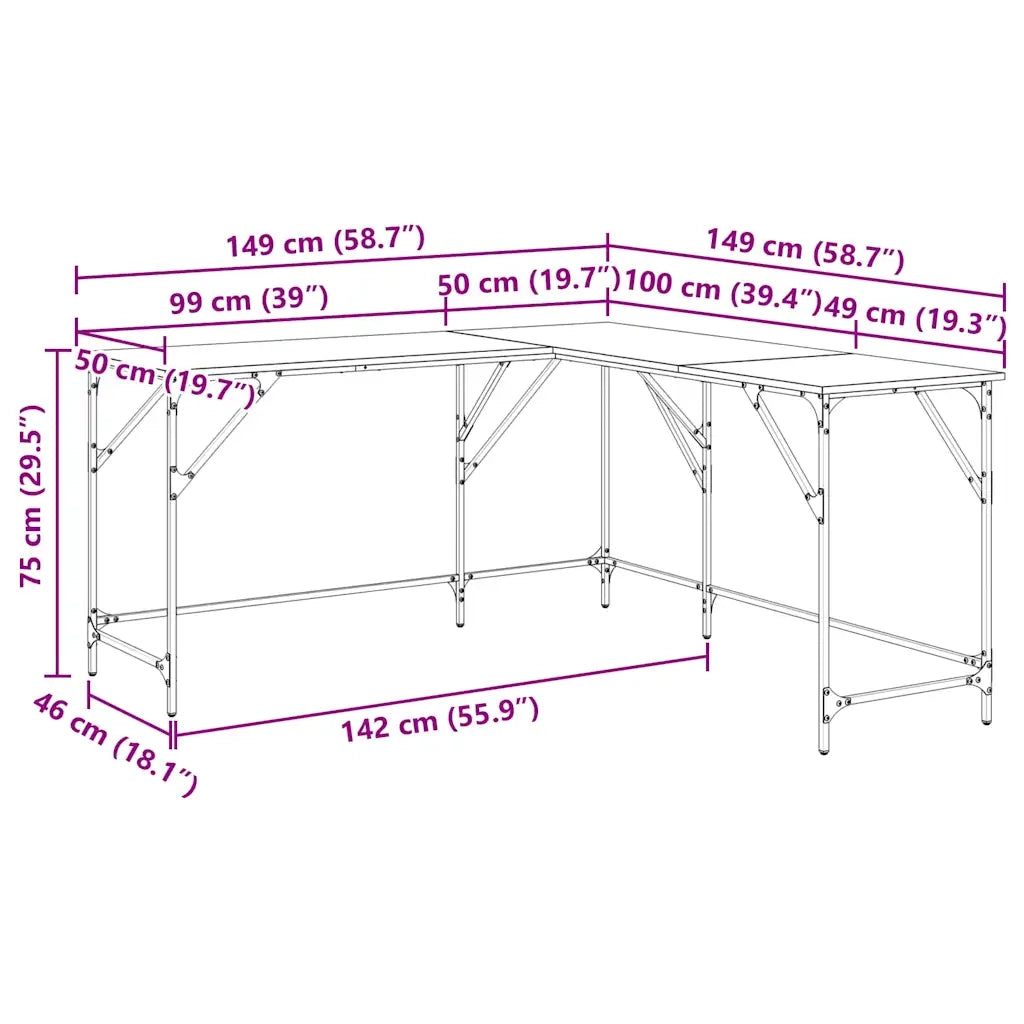 Scrivania Rovere artigianale 149 x 149 x 75 cm 882863