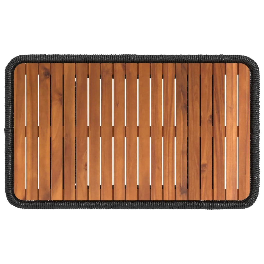 Set da Pranzo per Giardino 3 pcs Nero e Crema polyrattan 42026750
