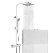 Colonna doccia con miscelatore termostatico, saliscendi doccia quadrato regolabile 73-115cm, cromo