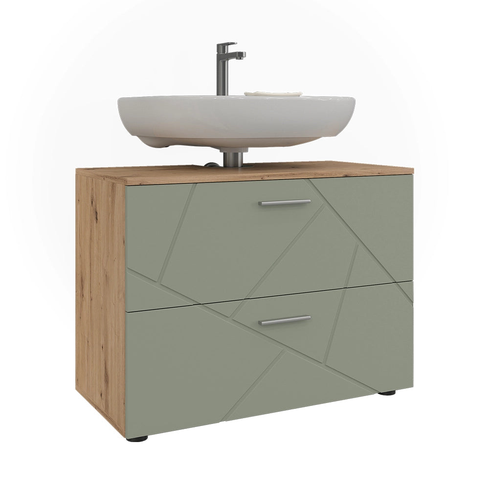 Vicco Mobile sottolavabo per bagno Verde salvia 80 x 58.6 cm con cassetti