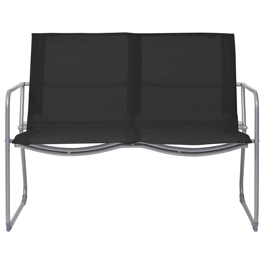 Set di mobili da giardino mobili da esterno set da 4 pezzi tessuto e acciaio nero 02_0016281
