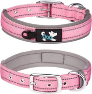 Cinturone morbido in neoprene imbottito per cani di tutte le razze grandi (M rosso-1) con striscia riflettente in nylon