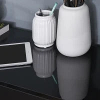 Mobiletto Multiuso Nero con 2 Cassetti e 2 Armadietti ad Apertura a Pressione, 117x36x74cm