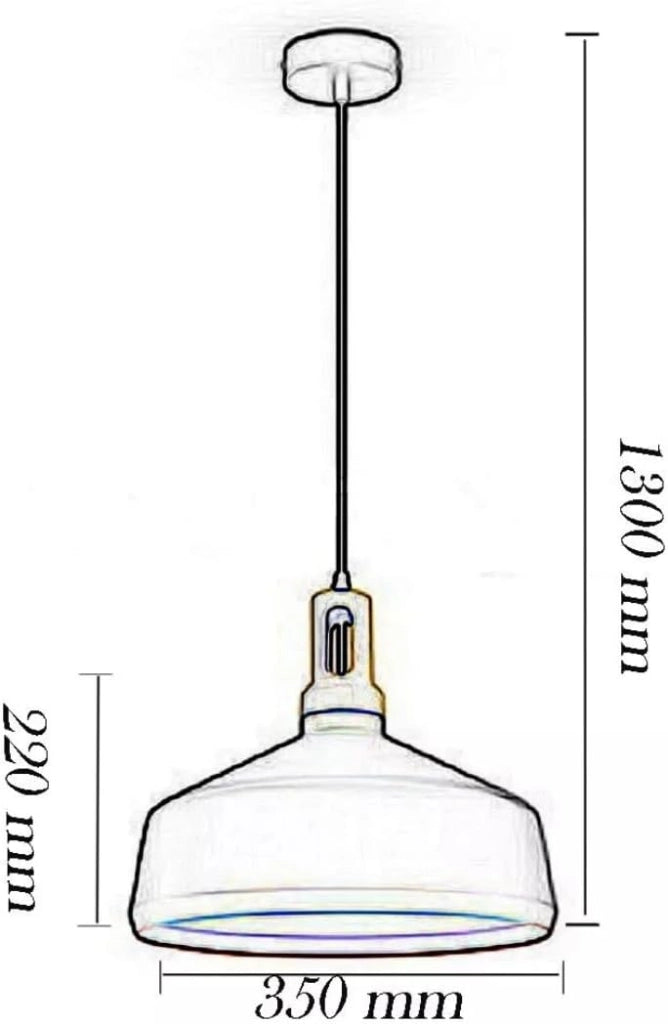 Lampadario da soffitto a sospensione con attacco E27 (lampadina non inclusa) moderno stile industriale nordino Nero e Oro 35x22 cm