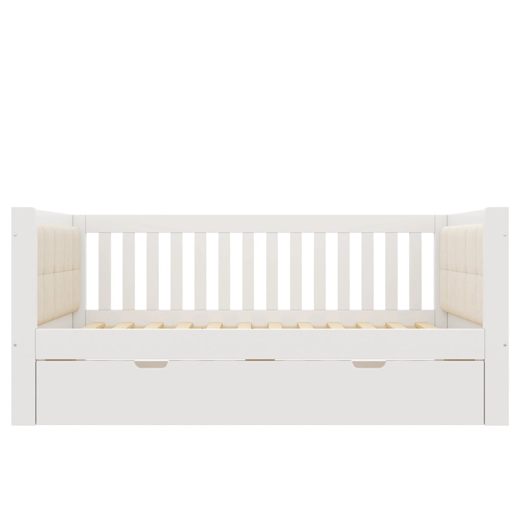 Letto da giorno con letto estraibile 90x190 cm; legno; bianco