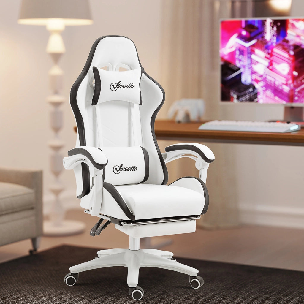 Poltrona da gaming ¨C zephmum ¨C bianco e nero 65x65x121-129 cm