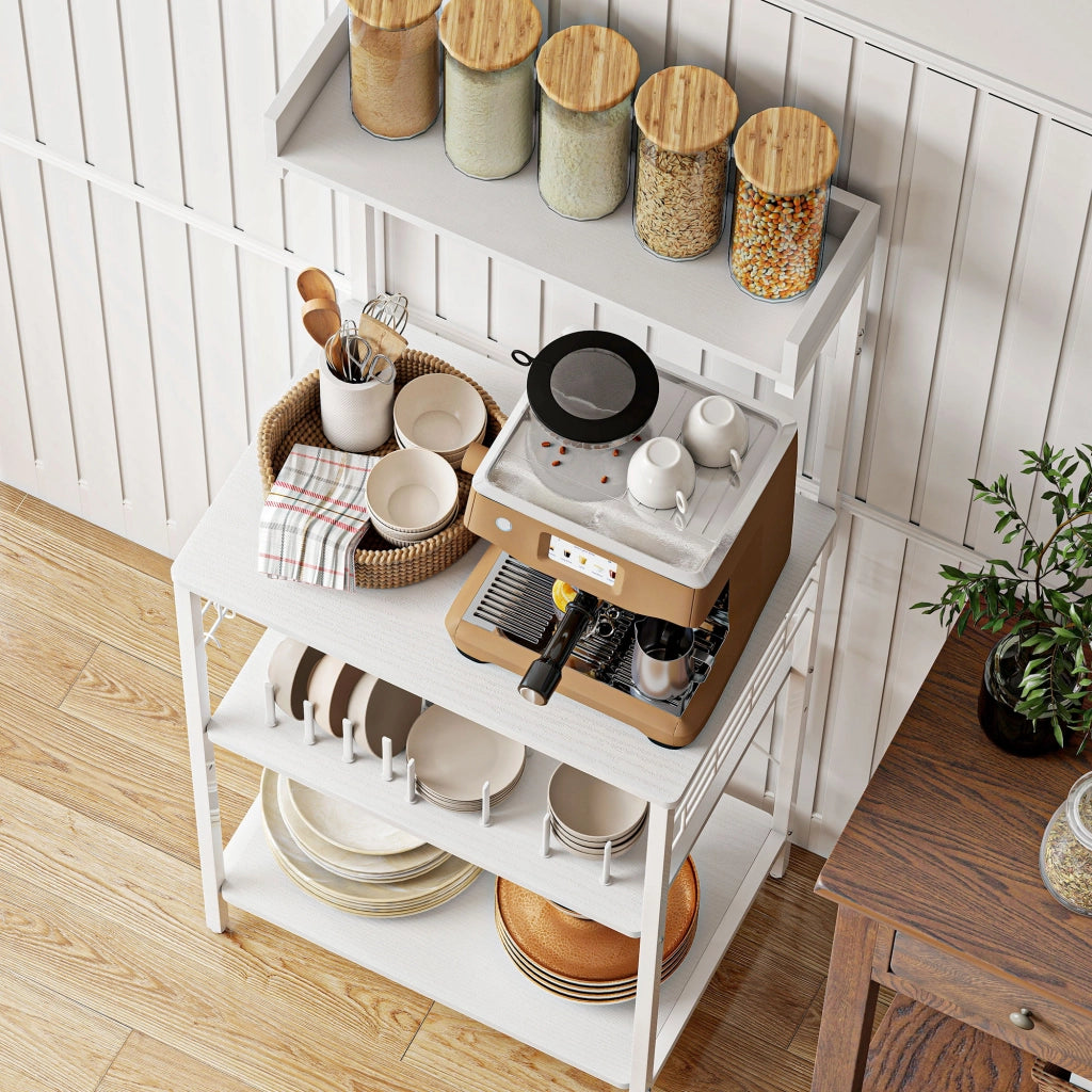 Scaffale da Cucina con Prese Elettriche ¨C zephmum ¨C Bianco 60x42x137 cm