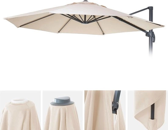 Parasole Rimpiazzabili a Rondello Ø 3,5 m - Impermeabile Polyester 220 g/m² - Crema