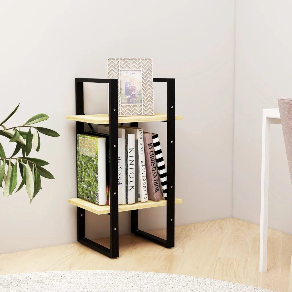 Libreria a 2 Ripiani 40x30x70 cm in Legno Massello di Pino cod mxl 24827